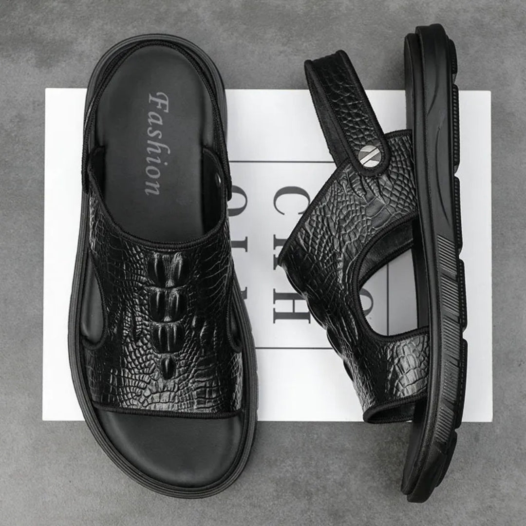 Ledersandalen für Herren ⎜ Modische Strandschuhe Im Europäischen Stil für Den Outdoor-Einsatz