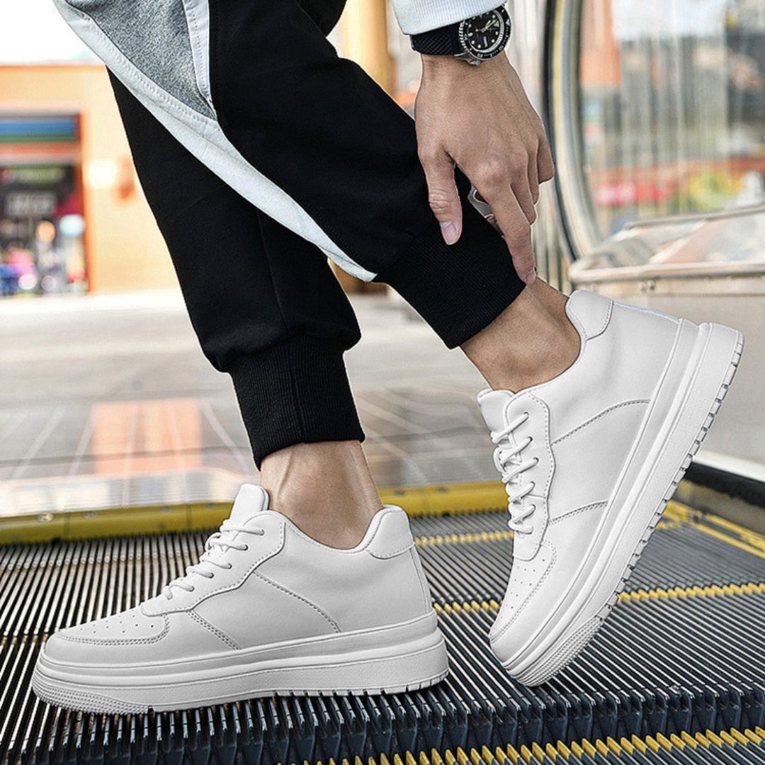 Herren Skateboard Sneaker ⎜ Atmungsaktive Schuhe mit Verstecktem Höhen-Boost und Soft-Bottom-Sohle