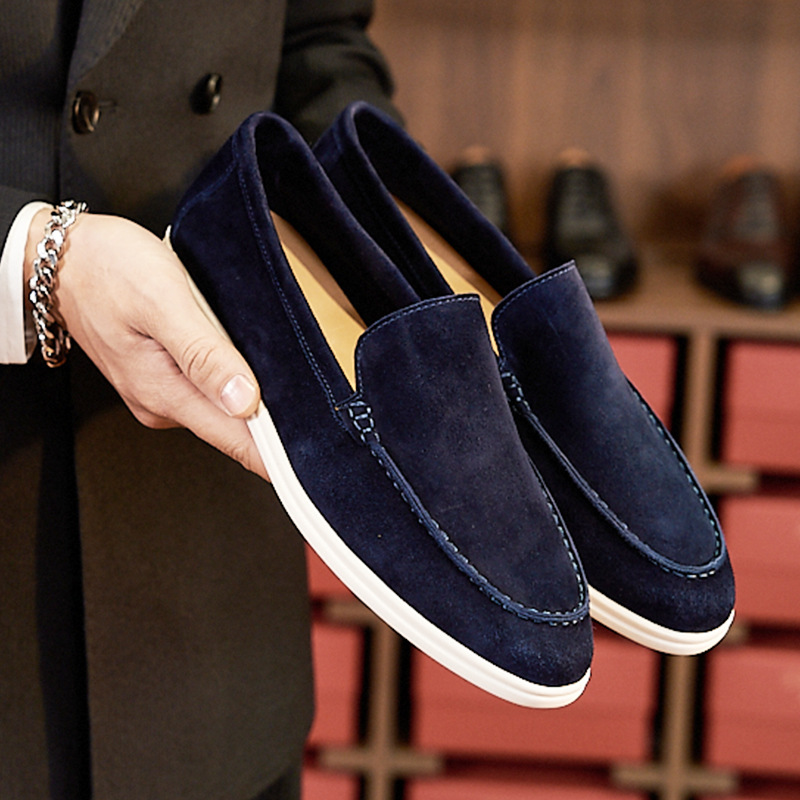 Herren Loafer ⎜ Bequeme Slip-On Schuhe im Retro-Stil aus Wildleder für den Alltag