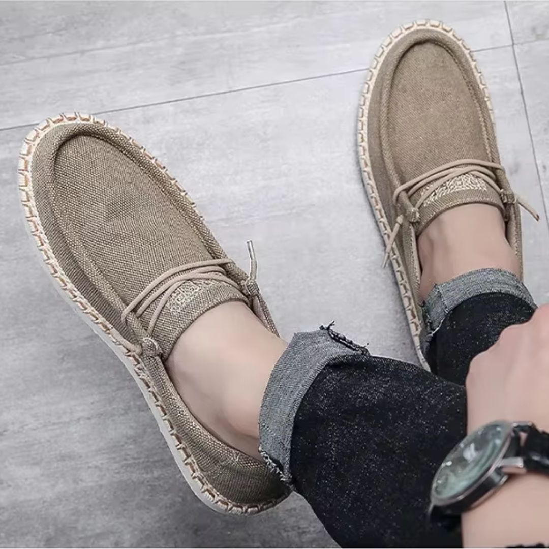 Herren Slip-On Schuhe ⎜ Bequeme Leinenschuhe im Sommerstil für Freizeit und Alltag