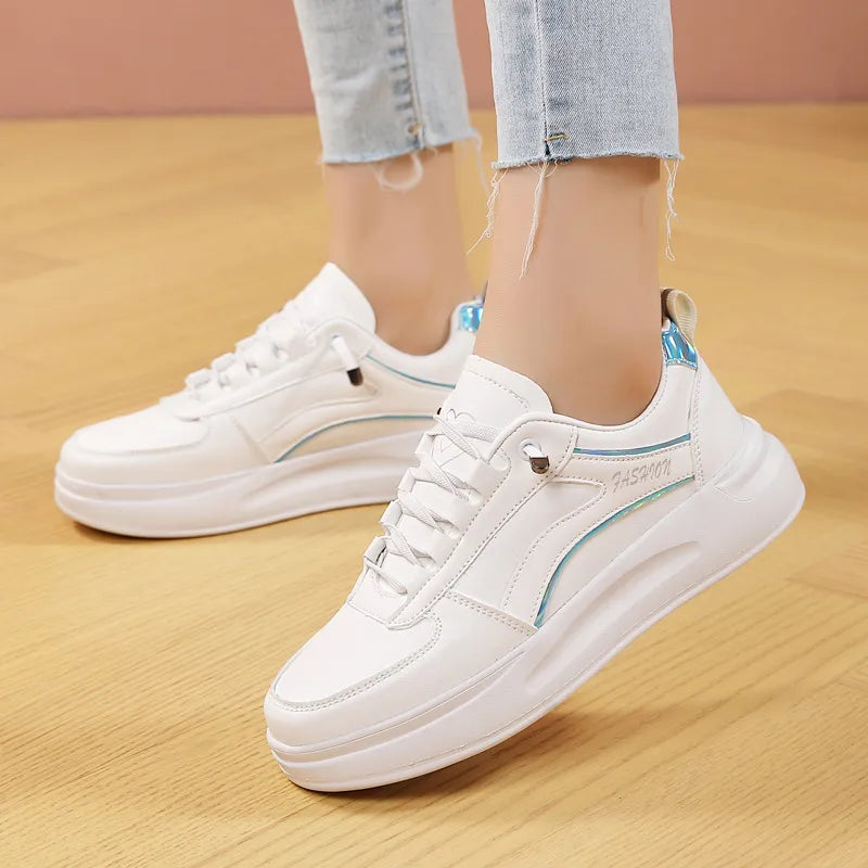 Damen Sneakers ⎜ Bequeme Plateau-Schuhe mit trendigem Design und weicher Sohle für den Alltag
