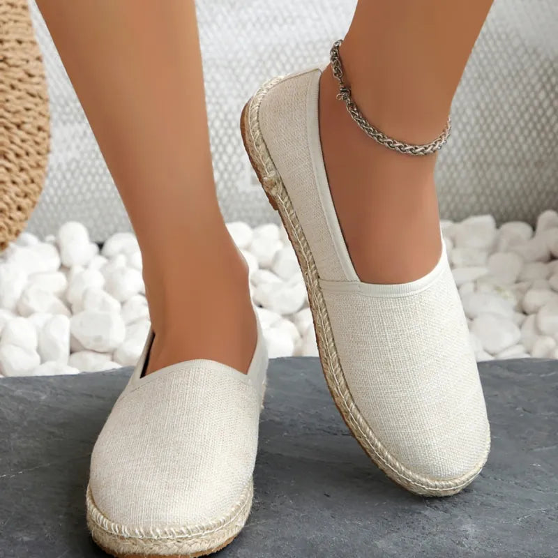 Espadrilles für Damen ⎜ Bequeme Slip-On Schuhe mit Jute-Sohle und klassischem Denim-Design