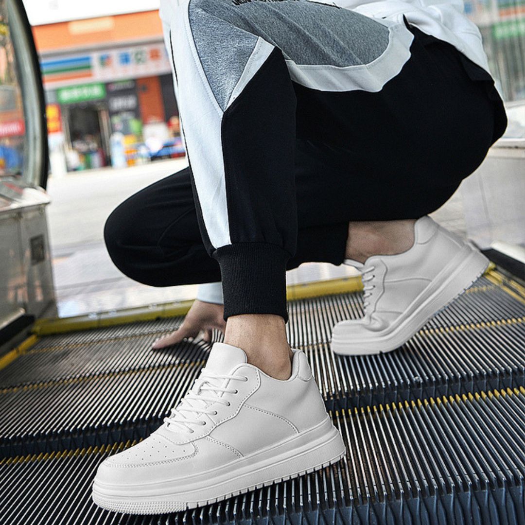Herren Skateboard Sneaker ⎜ Atmungsaktive Schuhe mit Verstecktem Höhen-Boost und Soft-Bottom-Sohle