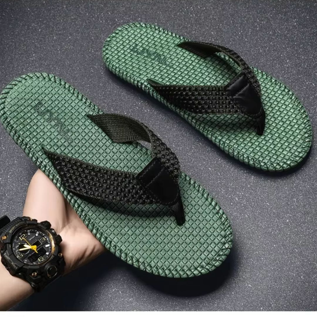 Herren Zehentrenner für den Sommer ⎜ Bequeme Strand-Sandalen mit Rutschfester Sohle und Netzdesign