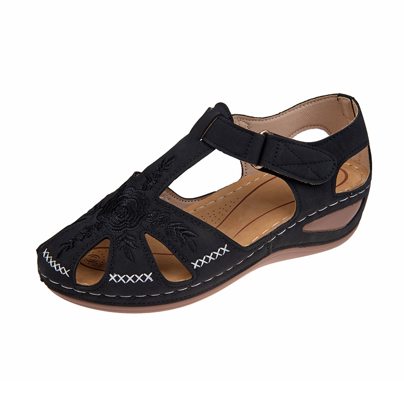 Damen Casual-Sandalen ⎜ Rutschfest mit Weicher Leichtsohle und Retro-Design für Alltag & Freizeit