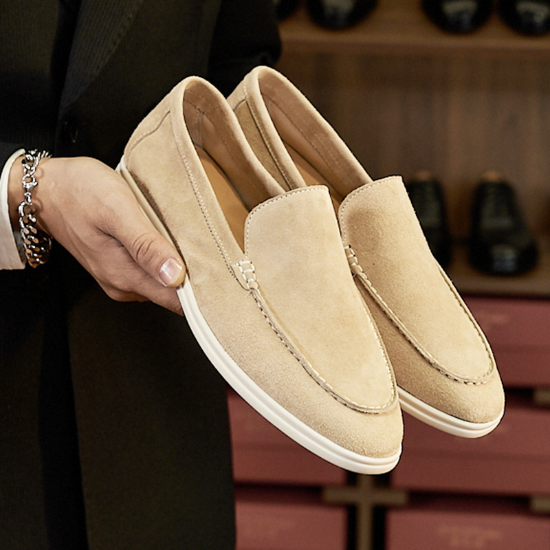 Herren Loafer ⎜ Bequeme Slip-On Schuhe im Retro-Stil aus Wildleder für den Alltag