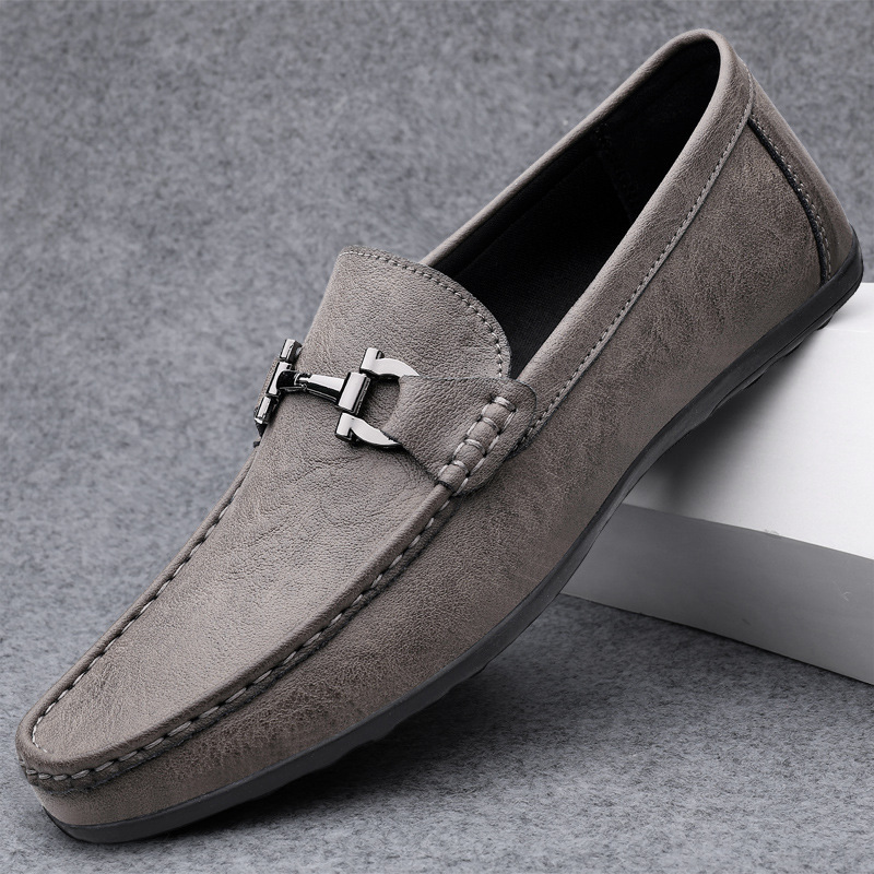 Herren Mokassin-Schuhe ⎜ Komfortable Slip-On Schuhe aus hochwertigem Leder mit eleganter Schnalle