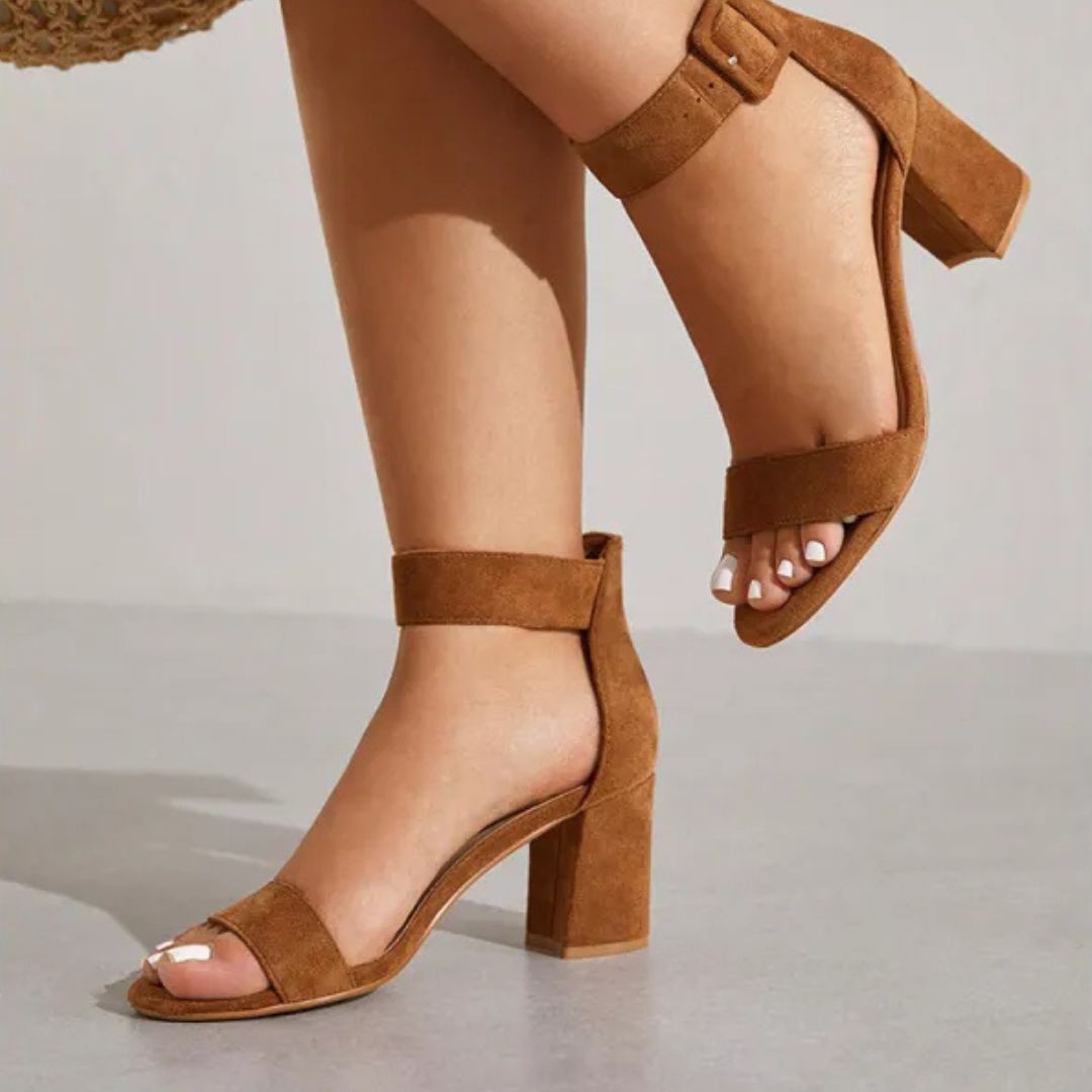 Blockabsatz Sandalen für Damen ⎜ Offene Zehen mit verstellbarem Riemen und komfortablem Tragegefühl