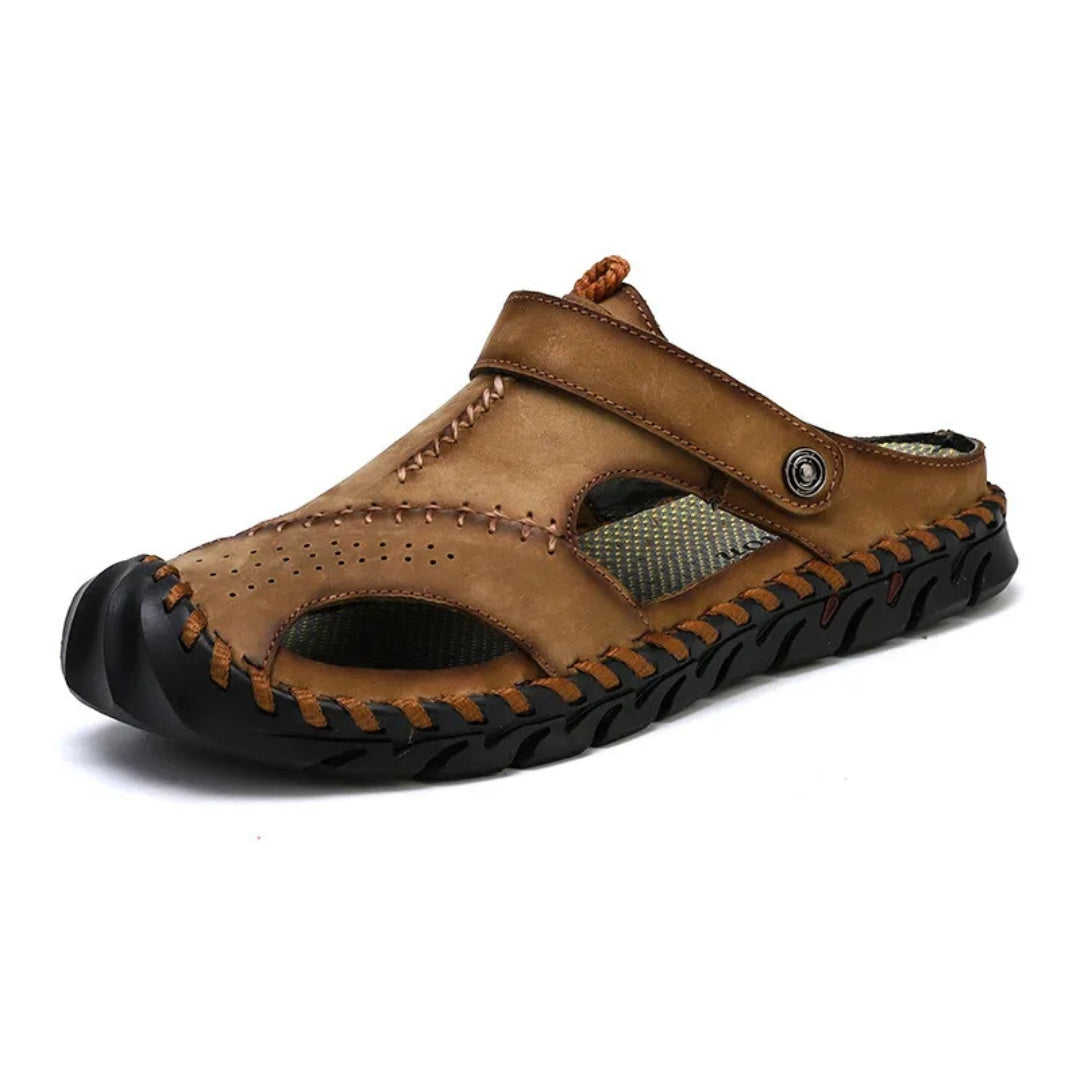 Sommer Slipper für Herren ⎜ Atmungsaktive Lederschuhe In Übergrößen für Strand und Freizeit
