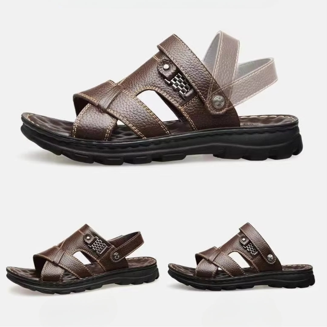 Lederschlappen für Herren ⎜ Bequeme Rutschfeste und Strapazierfähige Strandschuhe