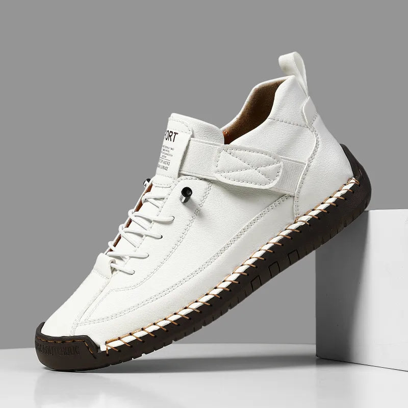 Sportliche Sneaker für Damen ⎜ Bequeme High-Top Schuhe mit Velcro-Verschluss und genähtem Design