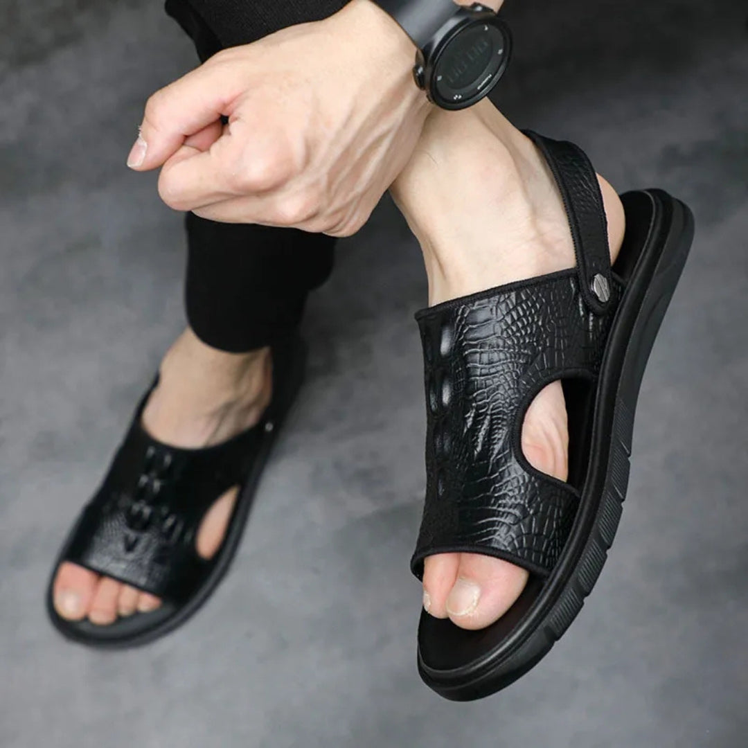Ledersandalen für Herren ⎜ Modische Strandschuhe Im Europäischen Stil für Den Outdoor-Einsatz