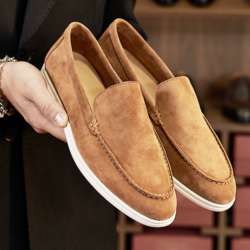 Herren Loafer ⎜ Bequeme Slip-On Schuhe im Retro-Stil aus Wildleder für den Alltag