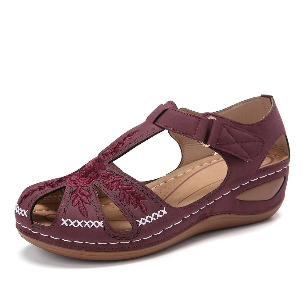 Damen Casual-Sandalen ⎜ Rutschfest mit Weicher Leichtsohle und Retro-Design für Alltag & Freizeit