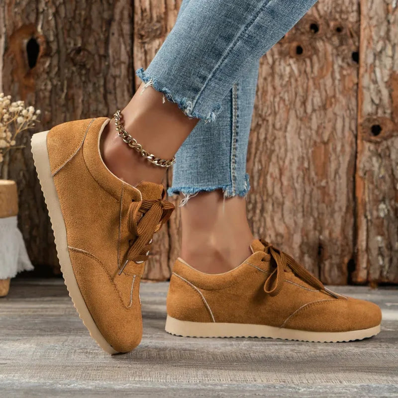Damen Sneakers ⎜ Bequeme Schnürschuhe im Retro-Design mit weicher Sohle für den Alltag
