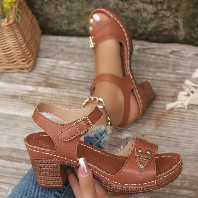 High Heel Sandalen für Damen ⎜ Elegante Sommerschuhe mit Absatz für große Größen und bequemen Tragekomfort