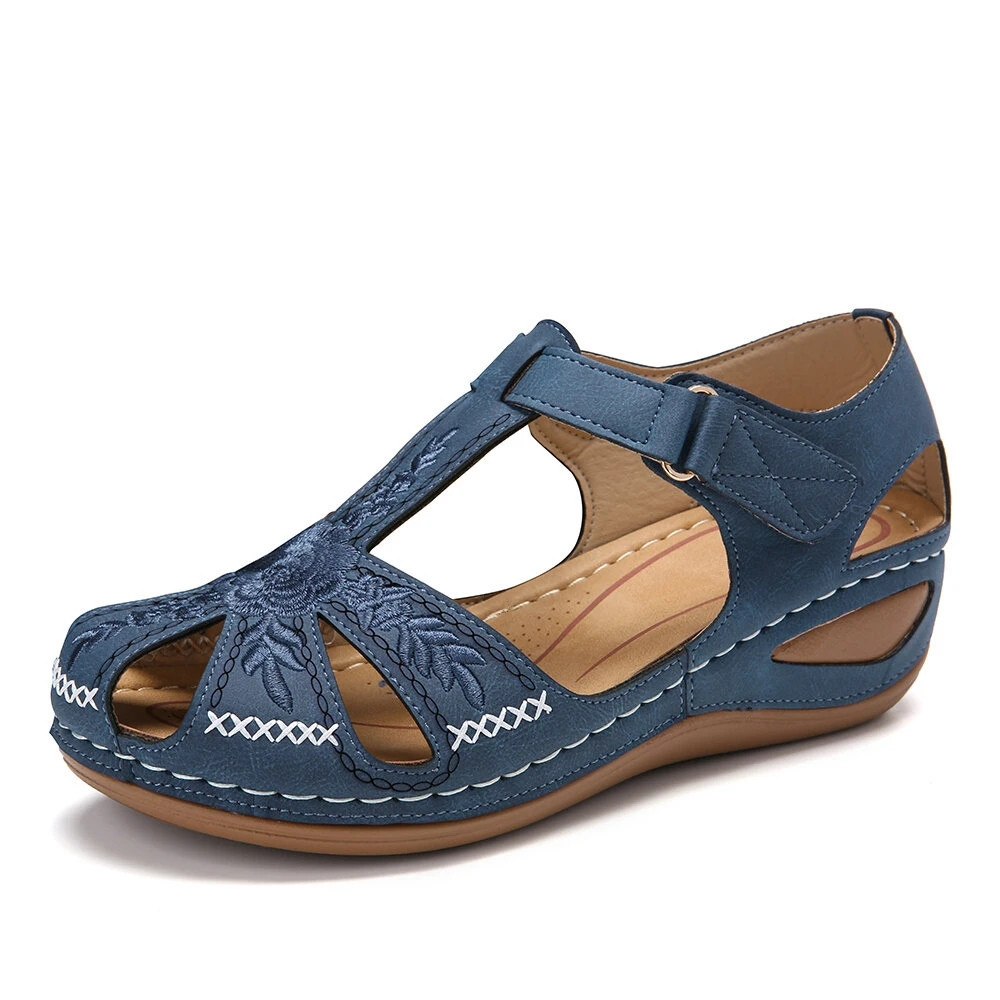Damen Casual-Sandalen ⎜ Rutschfest mit Weicher Leichtsohle und Retro-Design für Alltag & Freizeit