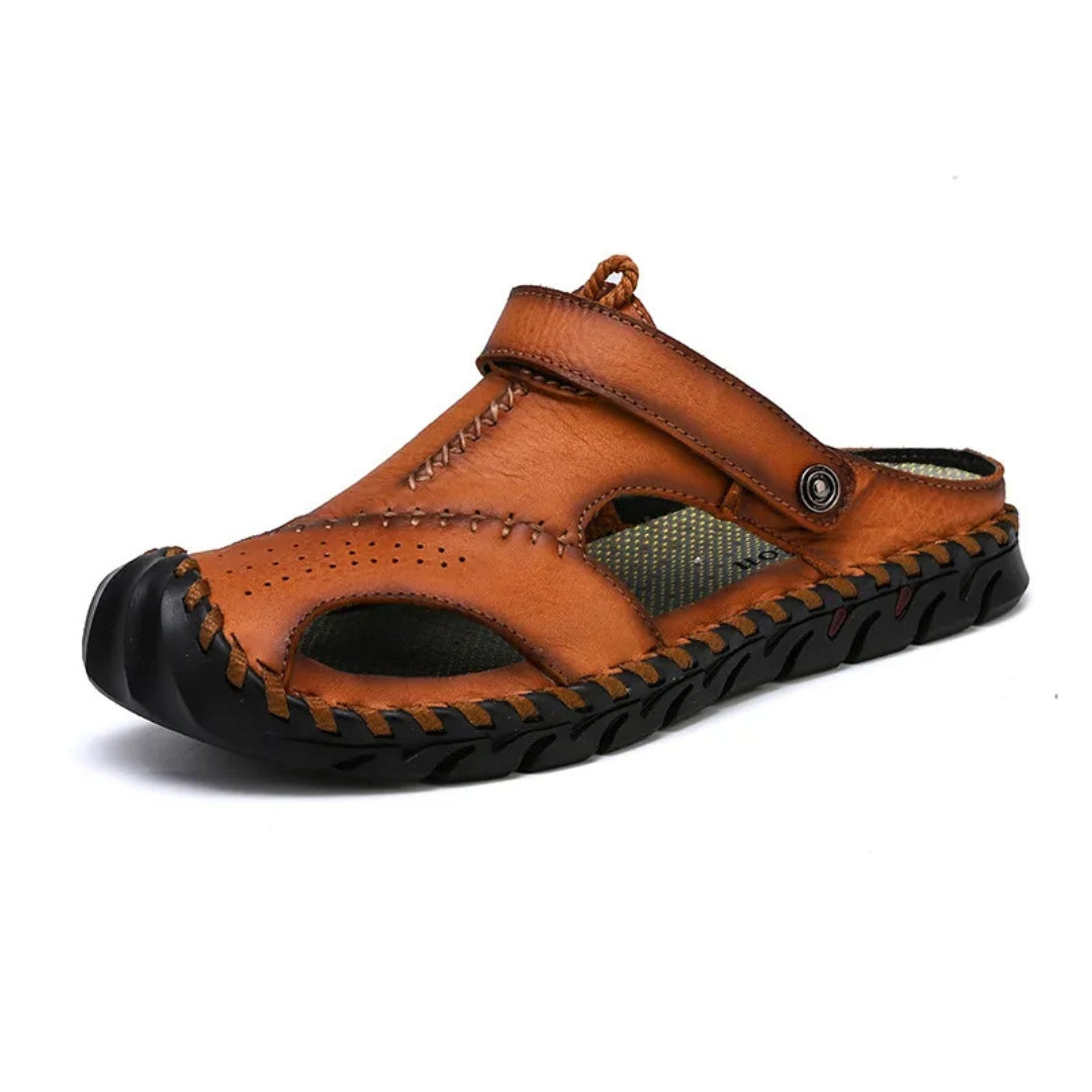 Sommer Slipper für Herren ⎜ Atmungsaktive Lederschuhe In Übergrößen für Strand und Freizeit