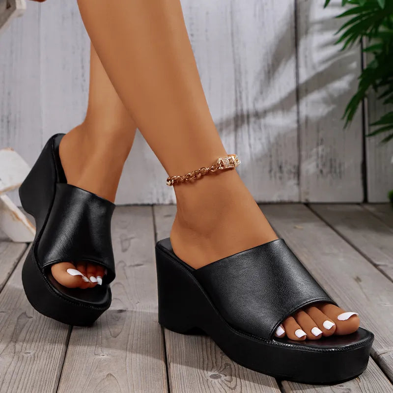 Plattform-Sandalen für Damen ⎜ Elegante Schuhe mit Hohem Absatz und Offener Zehenpartie für Komfort und Stil