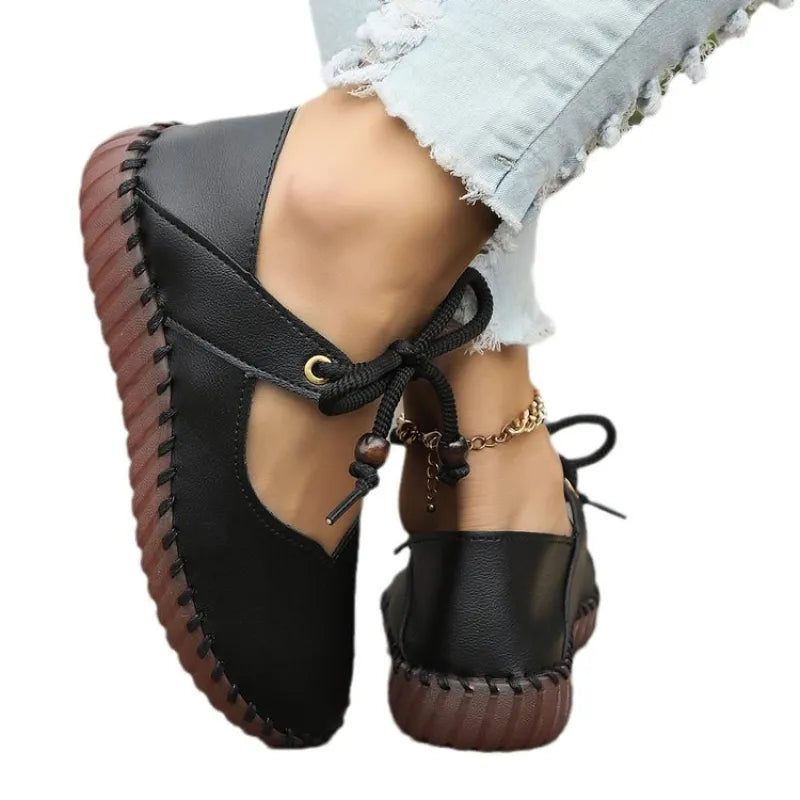 Freizeitschuhe für Damen ⎜ Bequeme Slip-On Schuhe mit Kordelzug und strapazierfähiger Sohle