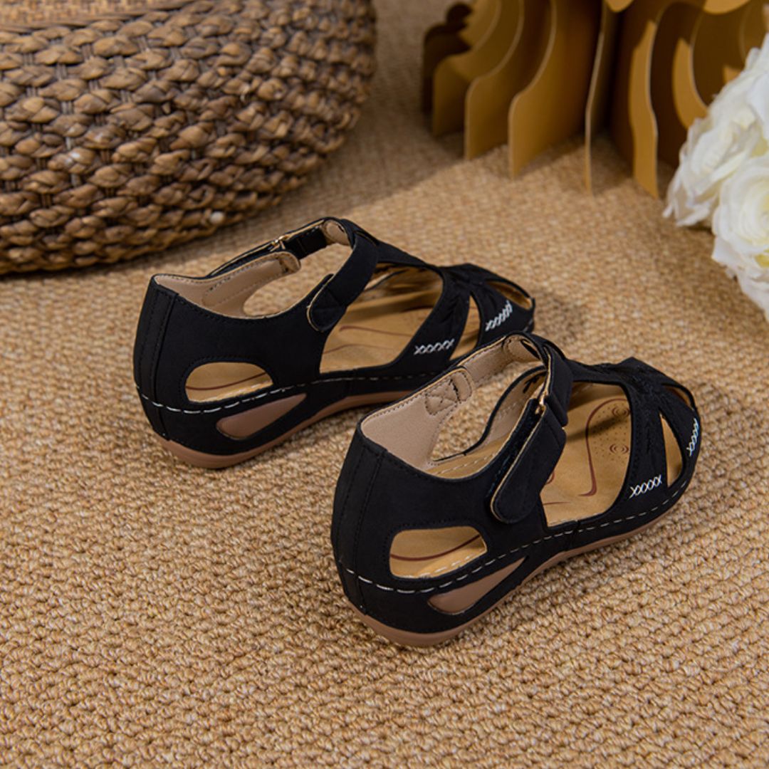 Damen Casual-Sandalen ⎜ Rutschfest mit Weicher Leichtsohle und Retro-Design für Alltag & Freizeit