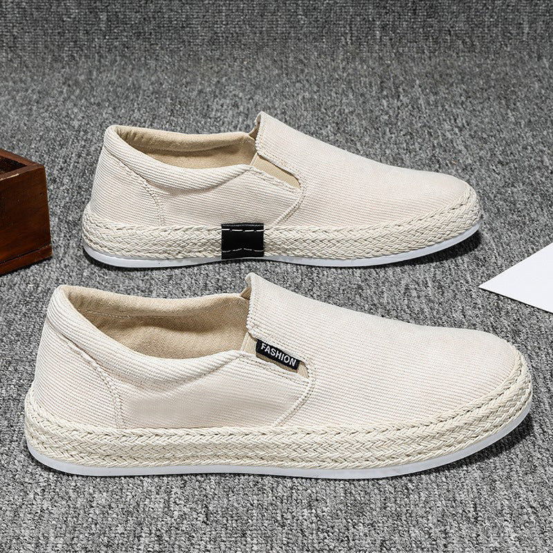 Atmungsaktive Herren Slipper ⎜ Bequeme Canvas-Schuhe im Espadrille-Stil für Freizeit und Sommer