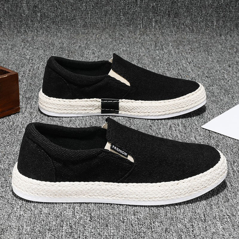 Atmungsaktive Herren Slipper ⎜ Bequeme Canvas-Schuhe im Espadrille-Stil für Freizeit und Sommer