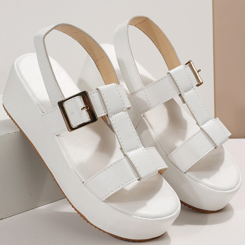 Damen Plateau Sandalen ⎜ Modische Schuhe mit verstellbarem Riemen und bequemem Tragekomfort