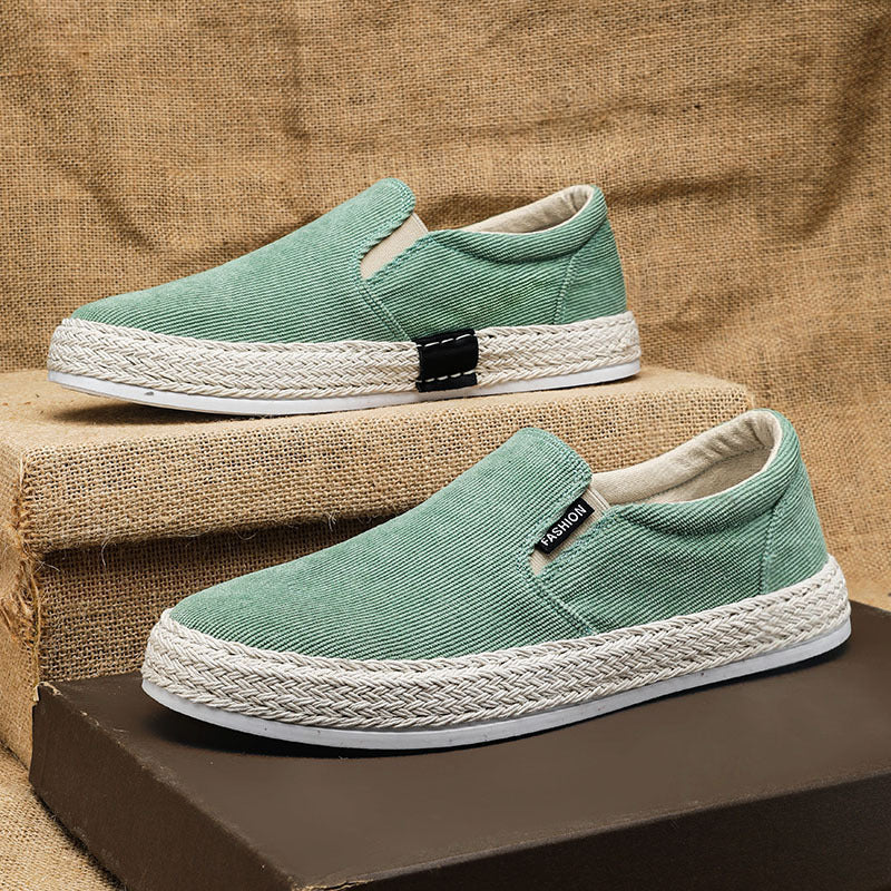 Atmungsaktive Herren Slipper ⎜ Bequeme Canvas-Schuhe im Espadrille-Stil für Freizeit und Sommer