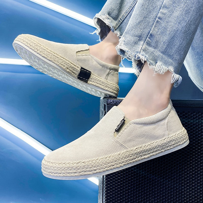 Atmungsaktive Herren Slipper ⎜ Bequeme Canvas-Schuhe im Espadrille-Stil für Freizeit und Sommer