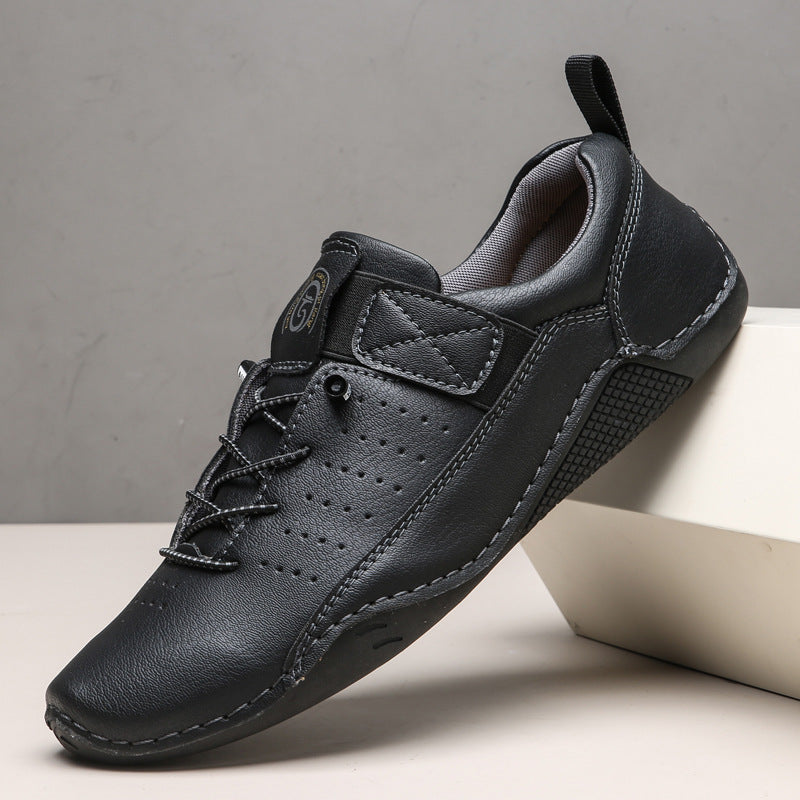 Handgenähte Herren Freizeitschuhe ⎜ Bequeme Retro-Sneakers aus Leder für den Alltag