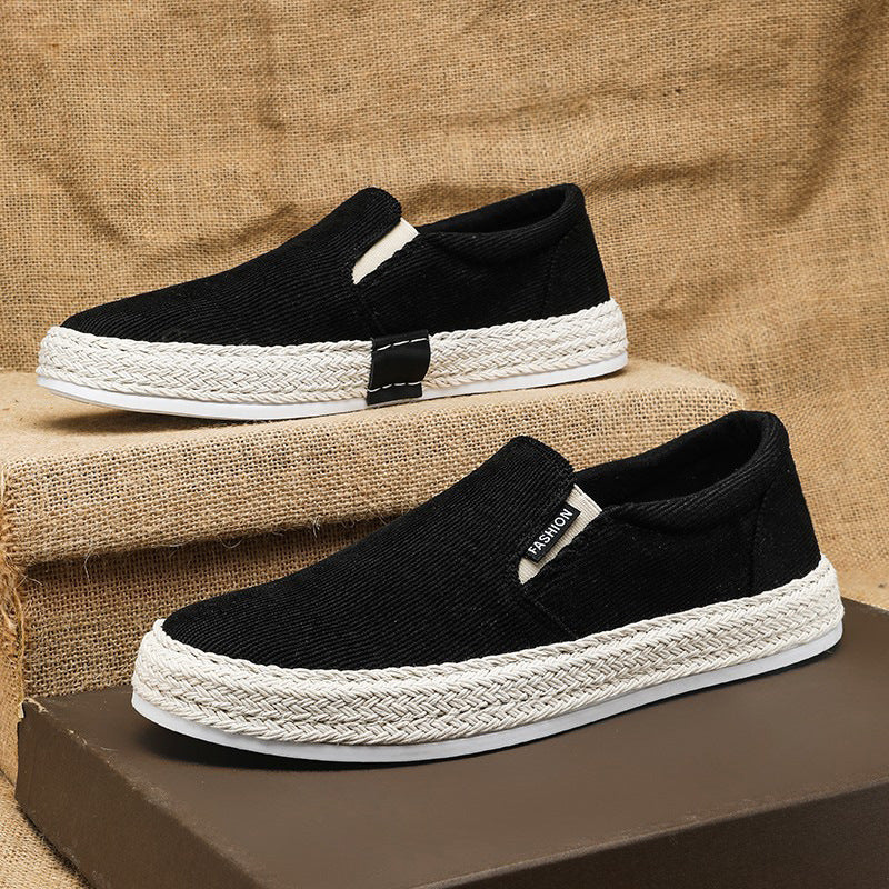 Atmungsaktive Herren Slipper ⎜ Bequeme Canvas-Schuhe im Espadrille-Stil für Freizeit und Sommer