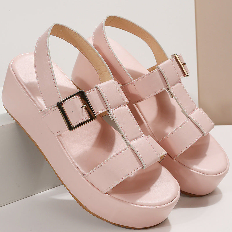 Damen Plateau Sandalen ⎜ Modische Schuhe mit verstellbarem Riemen und bequemem Tragekomfort