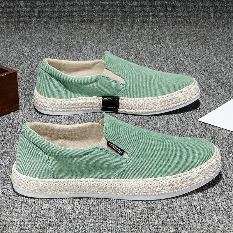 Atmungsaktive Herren Slipper ⎜ Bequeme Canvas-Schuhe im Espadrille-Stil für Freizeit und Sommer