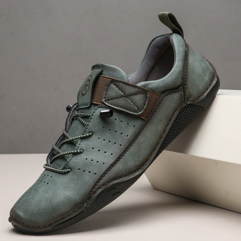 Handgenähte Herren Freizeitschuhe ⎜ Bequeme Retro-Sneakers aus Leder für den Alltag