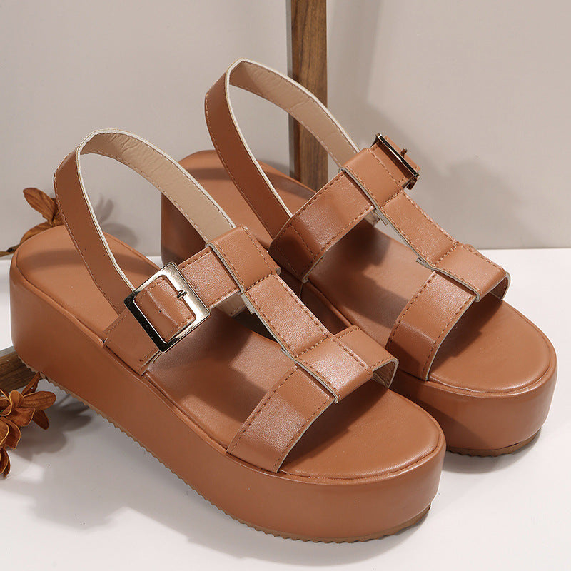 Damen Plateau Sandalen ⎜ Modische Schuhe mit verstellbarem Riemen und bequemem Tragekomfort