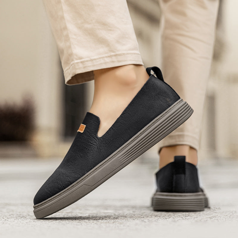 Herren Slip-On Schuhe ⎜ Bequeme Outdoor-Schuhe aus Leder für den Sommer und Freizeit