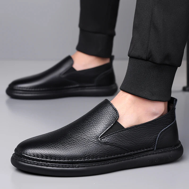 Herren Slip-On Schuhe ⎜ Bequeme Leder-Schuhe im modernen Design für den Alltag