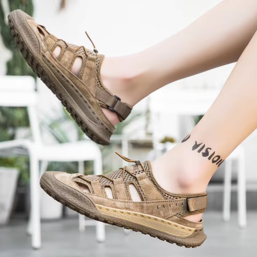 Herren Sandalen ⎜ Bequeme Römische Sandalen mit rutschfester Sohle für den Sommer