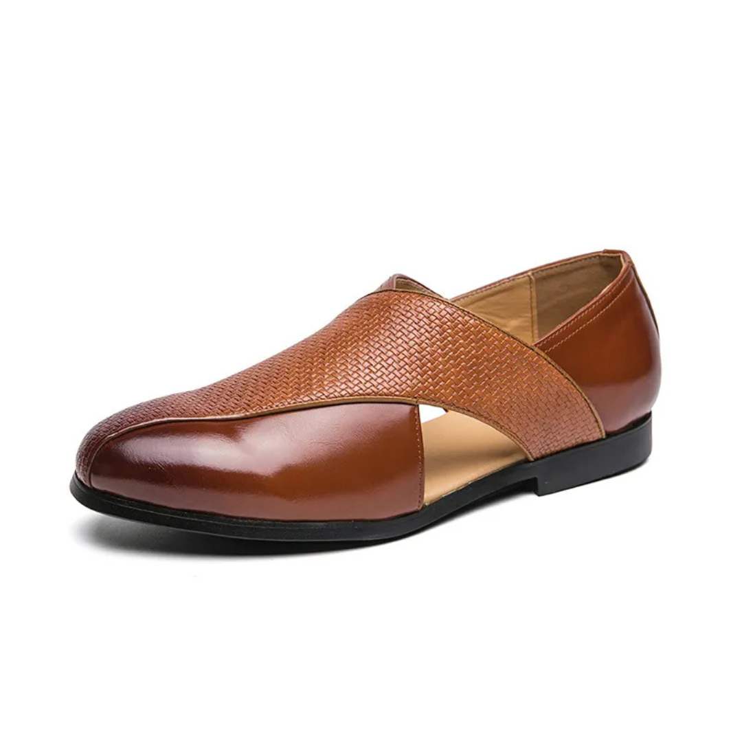 Herren Sandalen ⎜ Modische Leder-Schuhe mit atmungsaktivem Design für den Sommer