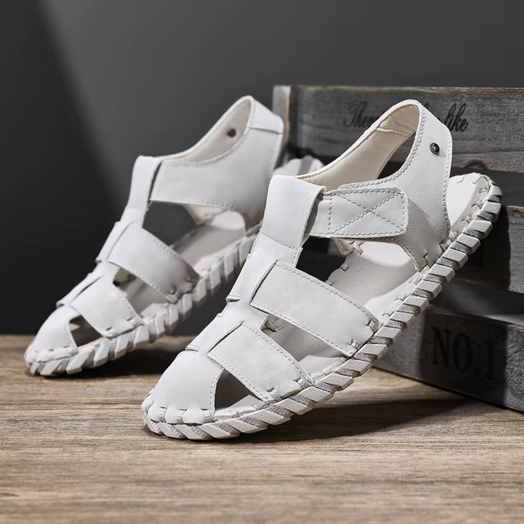Herren Sandalen ⎜ Bequeme Leder-Schuhe mit atmungsaktivem Design für den Sommer