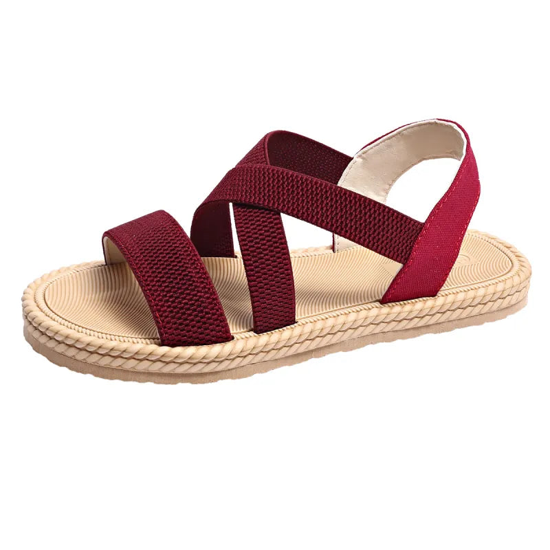 Damen Sandalen im Casual-Stil ⎜ Bequeme Schuhe mit elastischen Riemen und modischer Sohle