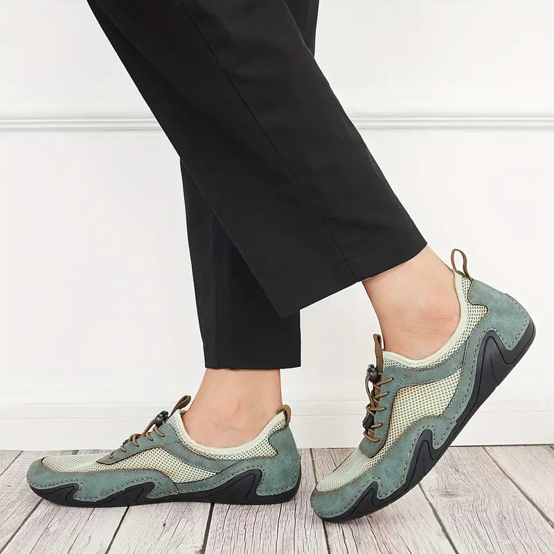 Herren Sportschuhe ⎜ Leichte Freizeit-Schuhe aus Leder mit atmungsaktivem Mesh für Komfort und Bewegung