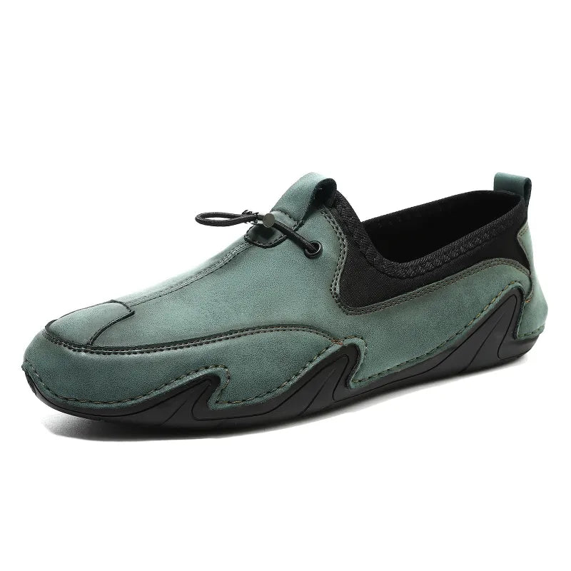 Herren Outdoor Slipper ⎜ Bequeme Trekkingschuhe aus Leder für Alltag und Fahrten