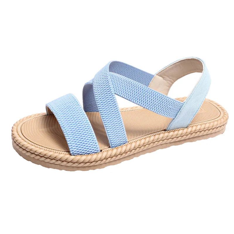 Damen Sandalen im Casual-Stil ⎜ Bequeme Schuhe mit elastischen Riemen und modischer Sohle