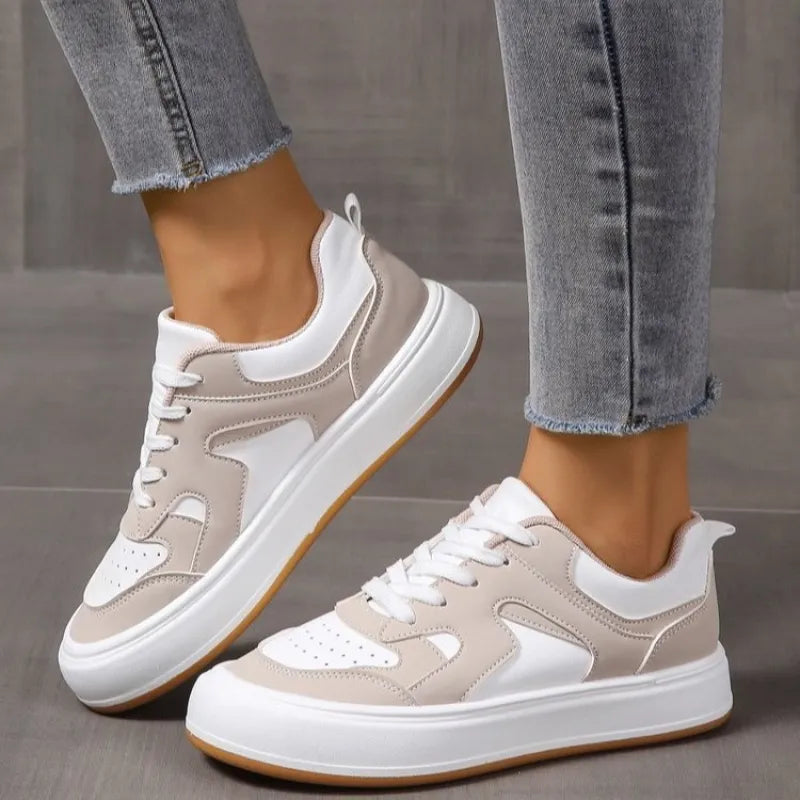 Damen Sneakers ⎜ Bequeme Plateau-Schuhe mit trendigem Design und rutschfester Sohle für den Alltag