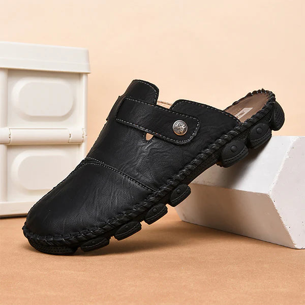 Sommer Slipper für Herren ⎜ Handgefertigte Freizeitschuhe mit modischer Naht für Outdoor und Alltag