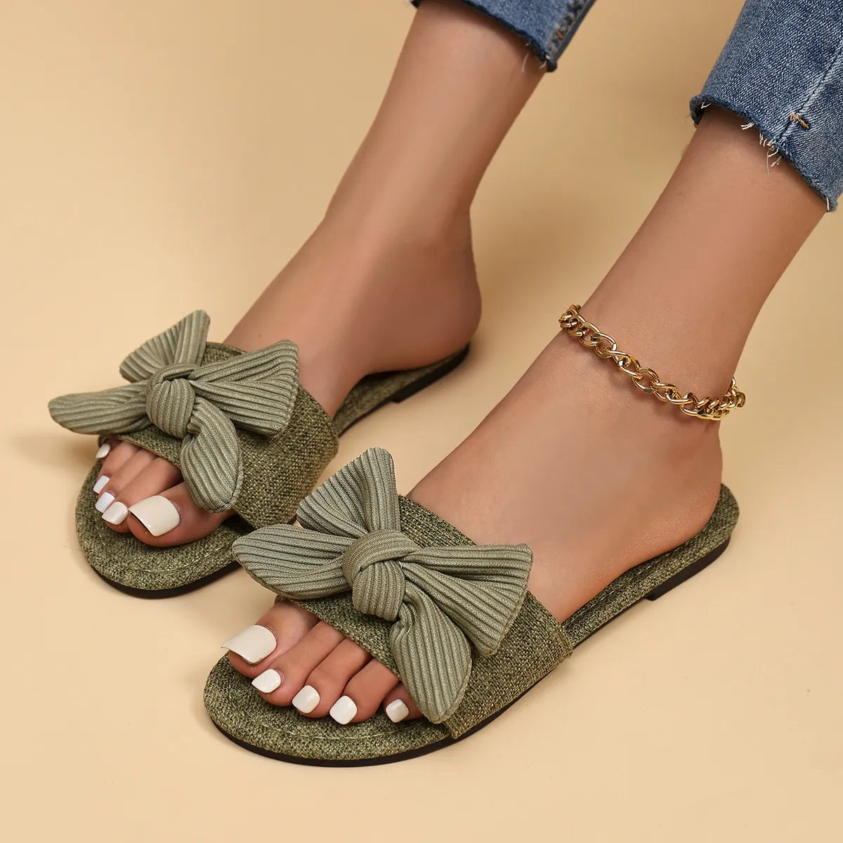 Bequeme Sandalen für Damen ⎜ Weiche Sohlen mit Schleifen-Design für entspannten Tragekomfort