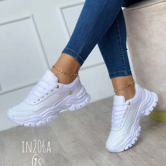 Plattform-Sneaker für Damen ⎜ Bequeme Schuhe mit Klassischem Design und Modischer Sohle für Alltag