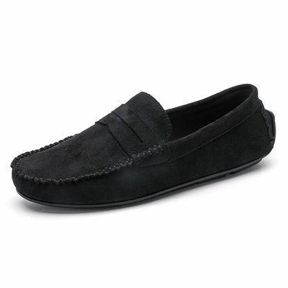 Handgenähte Herren Mokassins ⎜ Bequeme Schuhe aus Samt-Leder für Alltag und Freizeit